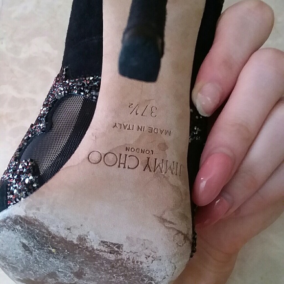 Jimmy Choo black crystal pump 37.5 - Picture 4 of 8